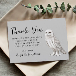 Tarjeta de agradecimiento de Owl Baby Shower