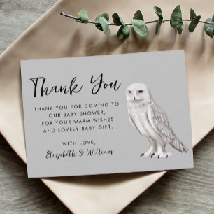 Tarjeta de agradecimiento de Owl Baby Shower