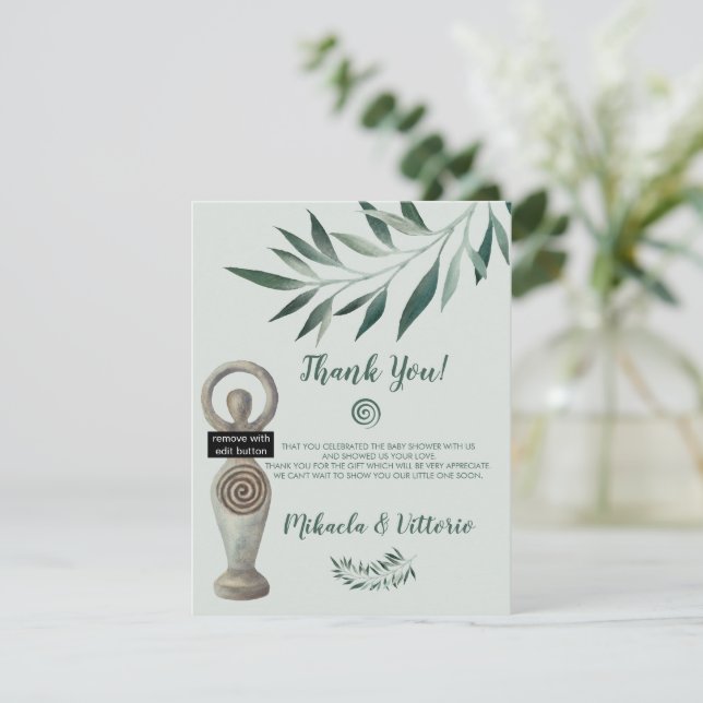 Tarjeta de agradecimiento de Pagan Goddess Baby Sh (Anverso de pie)