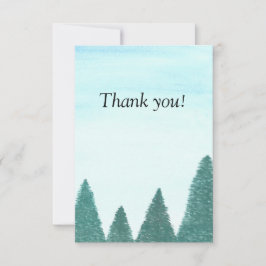Tarjeta de agradecimiento de paisaje de hoja peren