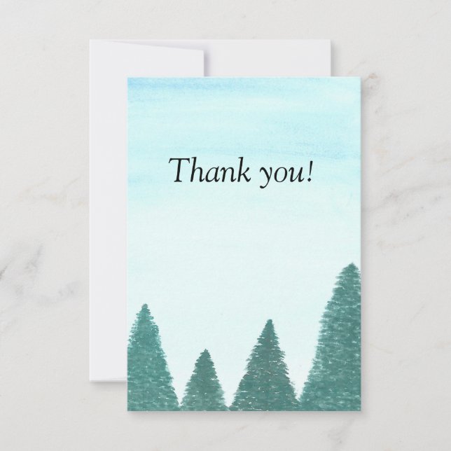 Tarjeta de agradecimiento de paisaje de hoja peren (Anverso)