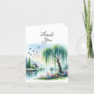 Tarjeta de agradecimiento de paisaje en acuarela