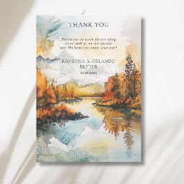Tarjeta de agradecimiento de paisaje rústico de mo
