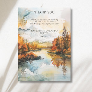 Tarjeta de agradecimiento de paisaje rústico de mo