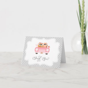 Tarjeta de agradecimiento de pájaro de amor lindo