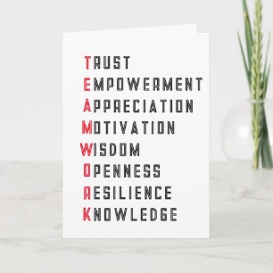 Tarjeta de Agradecimiento de Palabras Positivas de