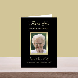 Tarjeta de agradecimiento de palier con foto