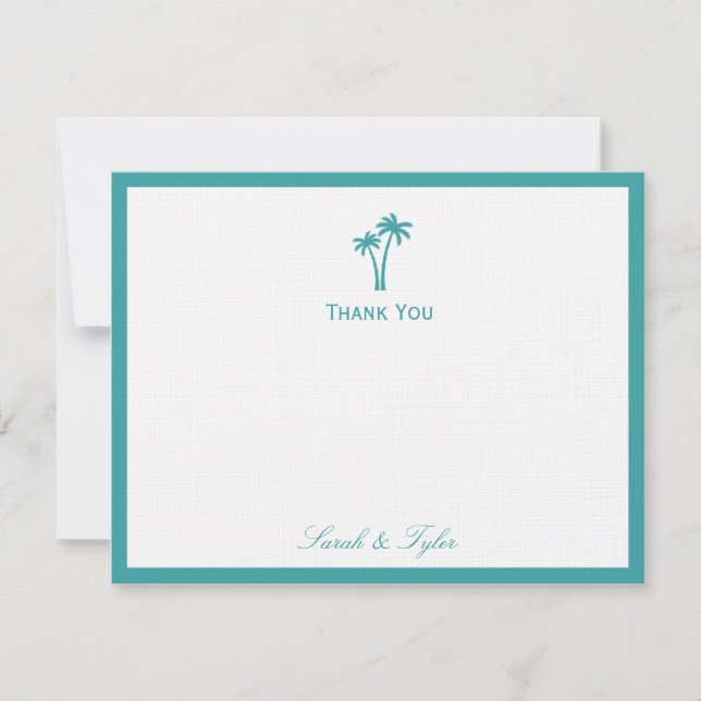 Tarjeta de agradecimiento de palmeras planas (Anverso)