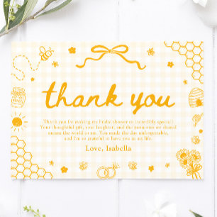 Tarjeta de agradecimiento de panal de abeja de mie