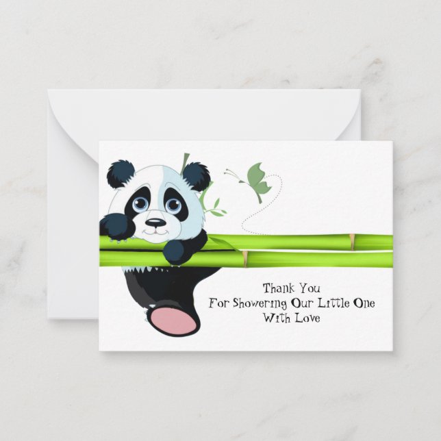 Tarjeta de agradecimiento de Panda colgante (Anverso)