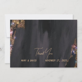 Tarjeta de agradecimiento de papel de aluminio neg