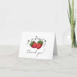 Tarjeta de agradecimiento de par de fresas
