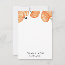 Tarjeta de agradecimiento de parche de calabaza