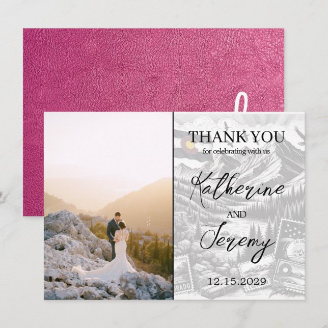 Tarjeta de agradecimiento de Pasaporte Magenta Col (Anverso / Reverso)