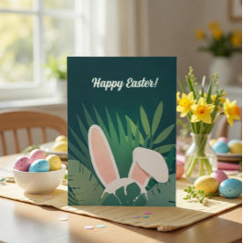 Tarjeta de agradecimiento de Pascua con orejas de 