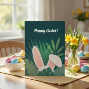 Tarjeta de agradecimiento de Pascua con orejas de