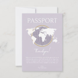 Tarjeta de agradecimiento de Passport Travel Baby