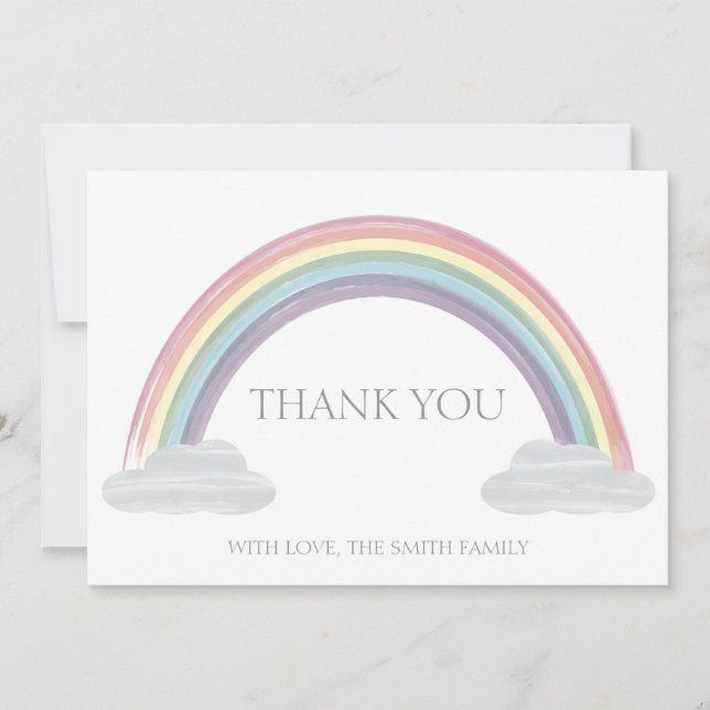 Tarjeta de agradecimiento de Pastel Arcoiris (Anverso)