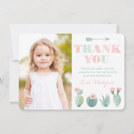 Tarjeta de agradecimiento de Pastel Cactus de Chic