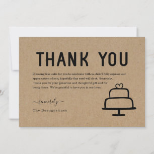 Tarjeta de agradecimiento de pastel gratis diverti