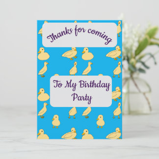 Tarjeta de agradecimiento de patitos