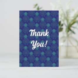 Tarjeta de agradecimiento de patrón floral plana