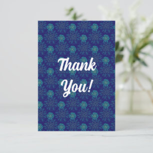 Tarjeta de agradecimiento de patrón floral plana
