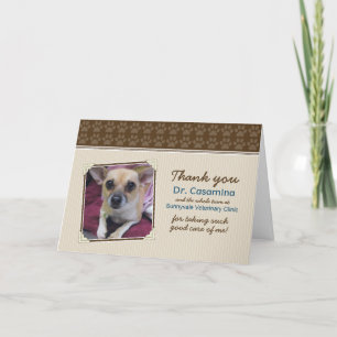 Tarjeta de agradecimiento de Paws para el Vet (tau