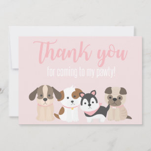 Tarjeta de agradecimiento de Pawty de cachorro ros