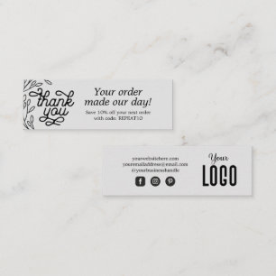 Tarjeta de agradecimiento de pedido personalizado 