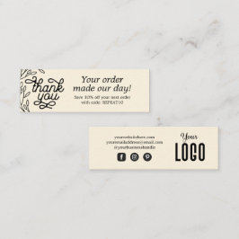 Tarjeta de agradecimiento de pedido personalizado 