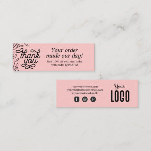 Tarjeta de agradecimiento de pedido personalizado 