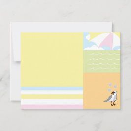 Tarjeta de agradecimiento de pelota de playa para