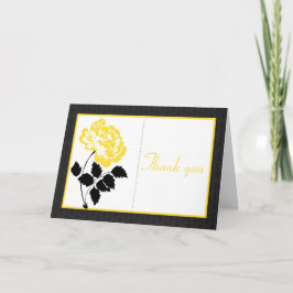 Tarjeta de agradecimiento de peonía negra, blanca