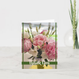 Tarjeta de agradecimiento de Peonies Floral Pink