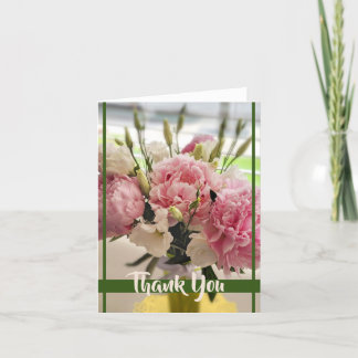 Tarjeta de agradecimiento de Peonies Floral Pink