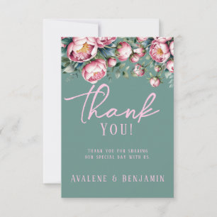 Tarjeta de agradecimiento de Peony Bouquet In Wate