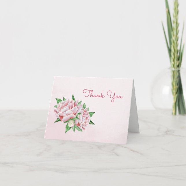 Tarjeta de agradecimiento de Peony Rosa (Anverso)