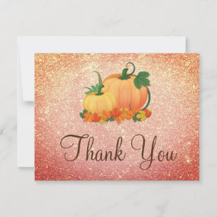 Tarjeta de agradecimiento de pequeña calabaza de p