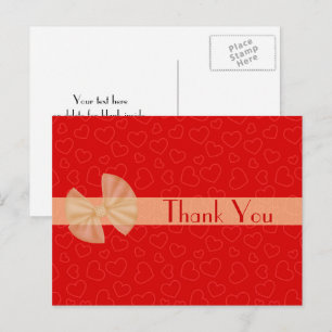 Tarjeta de agradecimiento de pequeños corazones ro