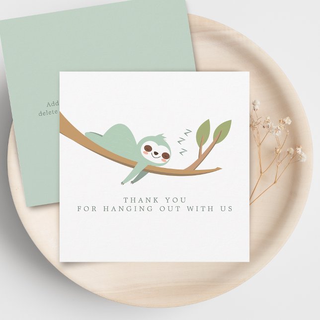 Tarjeta de agradecimiento de perezoso feliz (Happy Sloth Thank You Card)