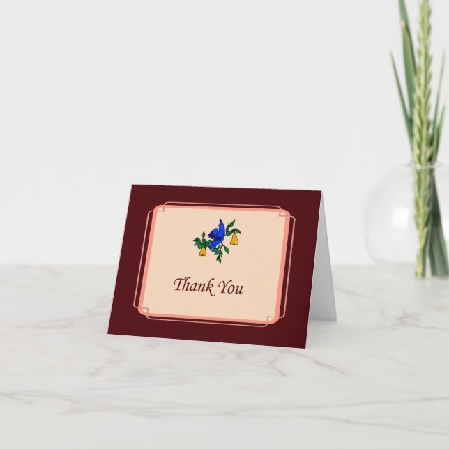 Tarjeta de agradecimiento de pergamino en árbol de (Anverso)