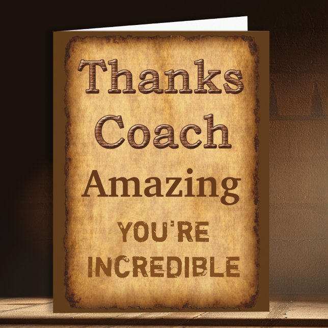 Tarjeta de agradecimiento de personalizable Vintag (Football coach thank you card. Coach thank you note. Soccer coach thank you card. Coach Thank You.)
