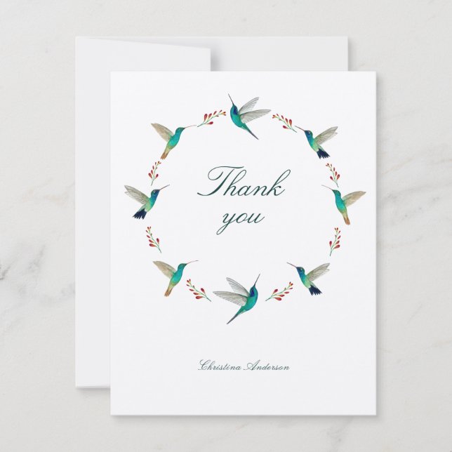 Tarjeta de agradecimiento de personalizado Humming (Anverso)