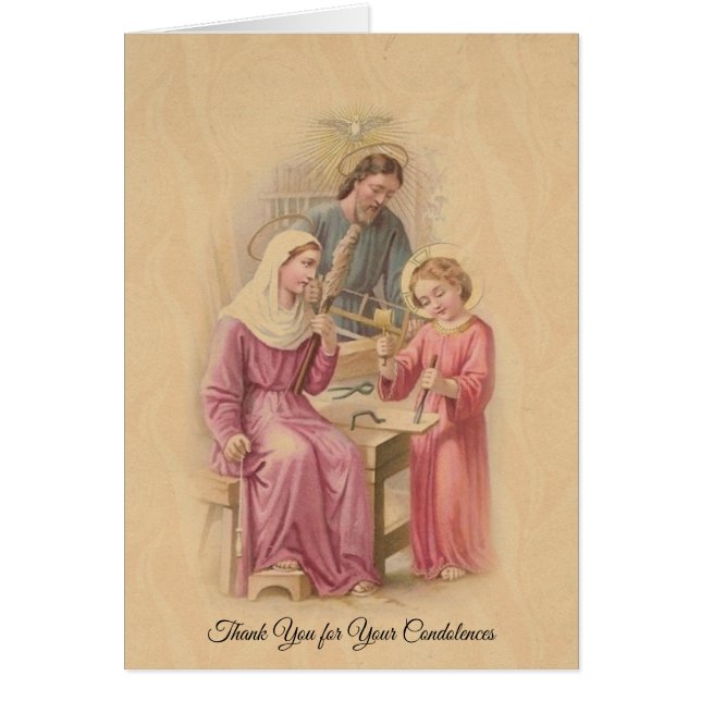 Tarjeta de agradecimiento de pésame de la Sagrada  (Frente)