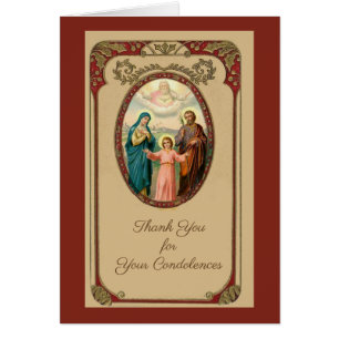 Tarjeta de agradecimiento de pésame funeral católi