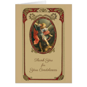 Tarjeta de agradecimiento de pésame funeral católi