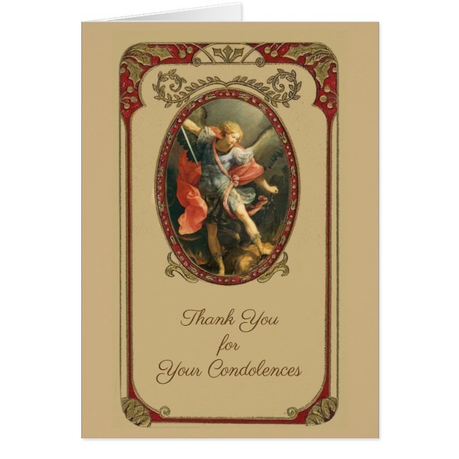 Tarjeta de agradecimiento de pésame funeral católi (Frente)