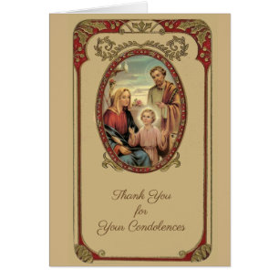 Tarjeta de agradecimiento de pésame funeral católi