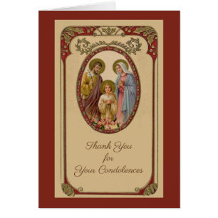 Tarjeta de agradecimiento de pésame funeral católi